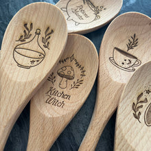 Load image into Gallery viewer, Kitchen Witch Wooden Serving Spoon