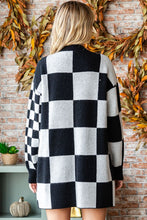 Load image into Gallery viewer, First Love Checkered Open Front Long Sleeve Cardigan