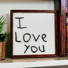 Load image into Gallery viewer, handwritten I love you sign- wood