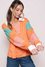 Load image into Gallery viewer, Hailey & Co Color Block Top with Striped Panel