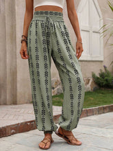 Load image into Gallery viewer, Tied Printed High Waist Pants