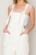 Load image into Gallery viewer, HYFVE Washed Twill Knotted Strap Overalls
