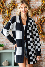 Load image into Gallery viewer, First Love Checkered Open Front Long Sleeve Cardigan