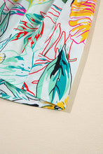 Load image into Gallery viewer, Ruffled Printed Tie Neck Blouse