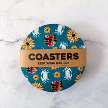 Load image into Gallery viewer, Turquoise Maryland Flower & Crab Coasters