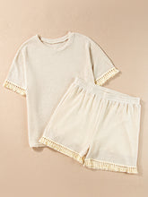 Load image into Gallery viewer, Tassel Round Neck Top and Shorts Set