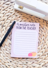 Load image into Gallery viewer, A Positive Note from the Teacher Note Pad: English
