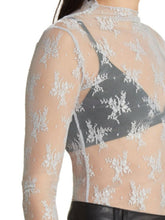 Load image into Gallery viewer, Lace Mock Neck Long Sleeve Blouse