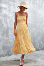 Load image into Gallery viewer, Plaid Square Neck Midi Cami Dress