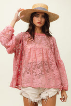 Load image into Gallery viewer, BiBi Floral Lace Long Sleeve Top