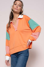 Load image into Gallery viewer, Hailey & Co Color Block Top with Striped Panel