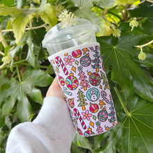 Load image into Gallery viewer, Coffee Cup Cover - Holiday Doodle: Large / 24oz