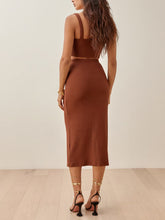 Load image into Gallery viewer, Wide Strap Top and High Waist Skirt Set