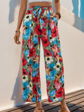 Load image into Gallery viewer, Tied Printed Wide Leg Pants