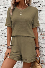 Load image into Gallery viewer, Tassel Round Neck Top and Shorts Set