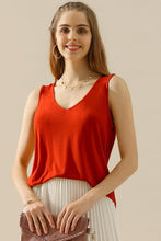 Load image into Gallery viewer, Ninexis Full Size V-Neck Curved Hem Tank