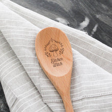 Load image into Gallery viewer, Kitchen Witch Wooden Serving Spoon