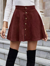 Load image into Gallery viewer, Buttoned Corduroy Mini Skirt
