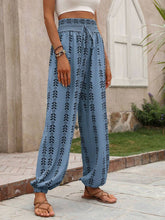 Load image into Gallery viewer, Tied Printed High Waist Pants