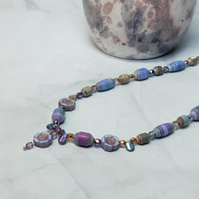 Load image into Gallery viewer, Flower Power Paper Bead Necklace - 18" with 2" chain extender