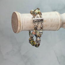 Load image into Gallery viewer, Triple Strand Paper Map Beads Magnetic Clasp Bracelet U.S. Roads