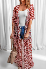 Load image into Gallery viewer, Animal Print Half Sleeve Duster Cardigan