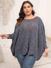 Load image into Gallery viewer, Plus Size Round Neck Batwing Sleeve Sweater