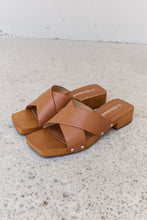 Load image into Gallery viewer, Weeboo Step Into Summer Criss Cross Wooden Clog Mule in Brown