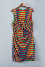 Load image into Gallery viewer, Cutout Striped Round Neck Sleeveless Dress