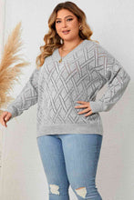 Load image into Gallery viewer, Plus Size Plaid V-Neck Knit Top