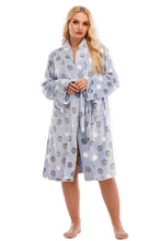 Load image into Gallery viewer, Plus Size Printed Tie Waist Robe with Pocket