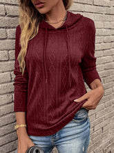 Load image into Gallery viewer, Cable-Knit Drawstring Hooded Knit Top