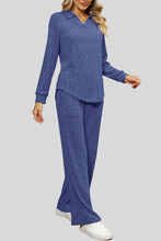 Load image into Gallery viewer, Ribbed Long Sleeve Top and Pocketed Pants Set