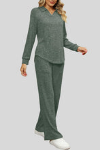 Load image into Gallery viewer, Ribbed Long Sleeve Top and Pocketed Pants Set