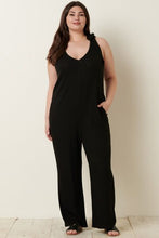 Load image into Gallery viewer, Mittoshop Rib Knit V-Neck Cross Back Jumpsuit