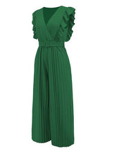 Load image into Gallery viewer, Ruffled Surplice Cap Sleeve Jumpsuit