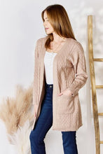 Load image into Gallery viewer, Hailey & Co Full Size Cable-Knit Pocketed Cardigan
