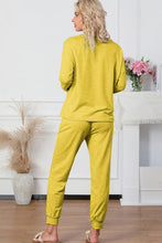 Load image into Gallery viewer, Round Neck Top and Drawstring Pants Lounge Set