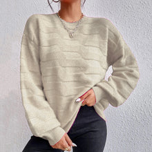 Load image into Gallery viewer, Round Neck Dropped Shoulder Sweater