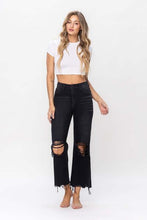 Load image into Gallery viewer, Vervet by Flying Monkey Vintage Ultra High Waist Distressed Crop Flare Jeans