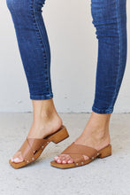 Load image into Gallery viewer, Weeboo Step Into Summer Criss Cross Wooden Clog Mule in Brown