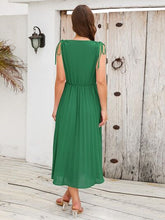 Load image into Gallery viewer, Pleated V-Neck Sleeveless Midi Dress