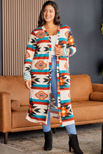 Load image into Gallery viewer, Plus Size Geometric Open Front Longline Cardigan