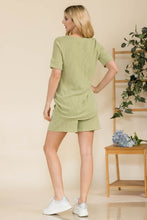 Load image into Gallery viewer, Celeste Full Size Rib Short Sleeve T-Shirt and Shorts Set