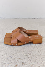 Load image into Gallery viewer, Weeboo Step Into Summer Criss Cross Wooden Clog Mule in Brown