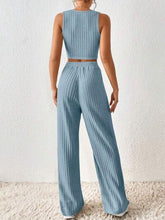 Load image into Gallery viewer, Ribbed Round Neck Tank and Pants Sweater Set