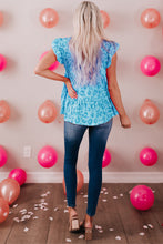 Load image into Gallery viewer, Tiered Leopard Round Neck Blouse