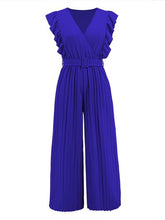 Load image into Gallery viewer, Ruffled Surplice Cap Sleeve Jumpsuit