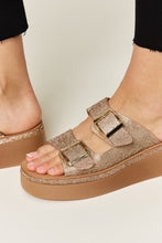 Load image into Gallery viewer, Forever Link Rhinestone Buckled Wedge Sandals