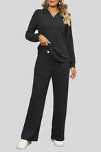 Load image into Gallery viewer, Ribbed Long Sleeve Top and Pocketed Pants Set